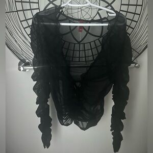 Just in time USA,Vintage, 90’s, Black, Sheer, Blouse, size large